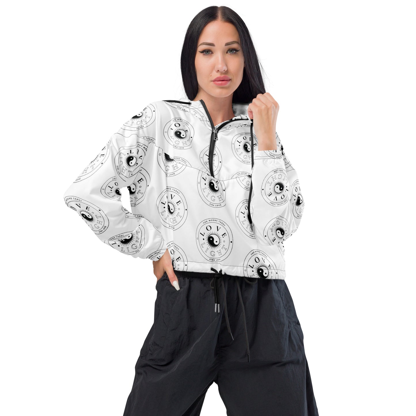 Love and Light Cropped Windbreaker Jacket