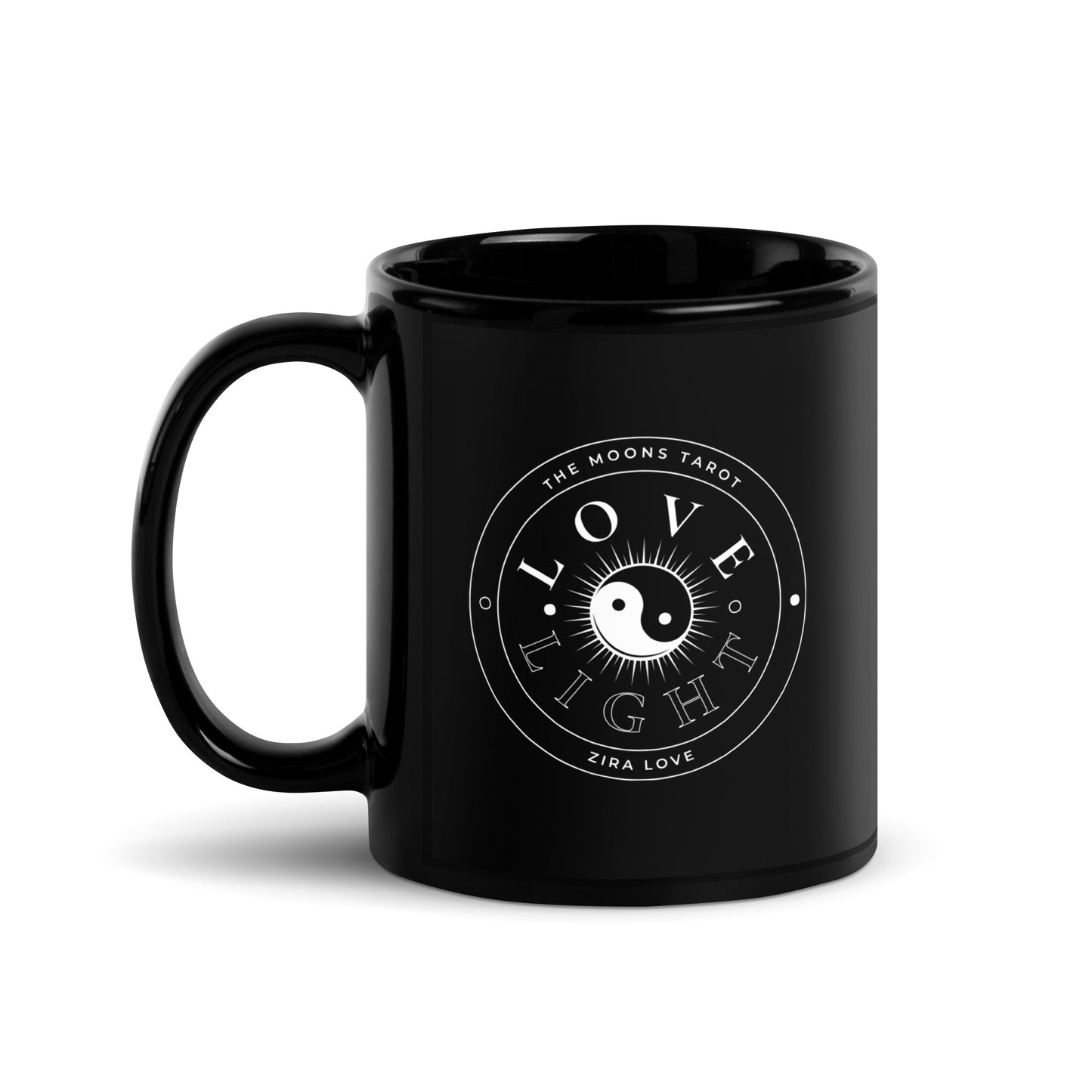 Love & Light Black Glossy Mug