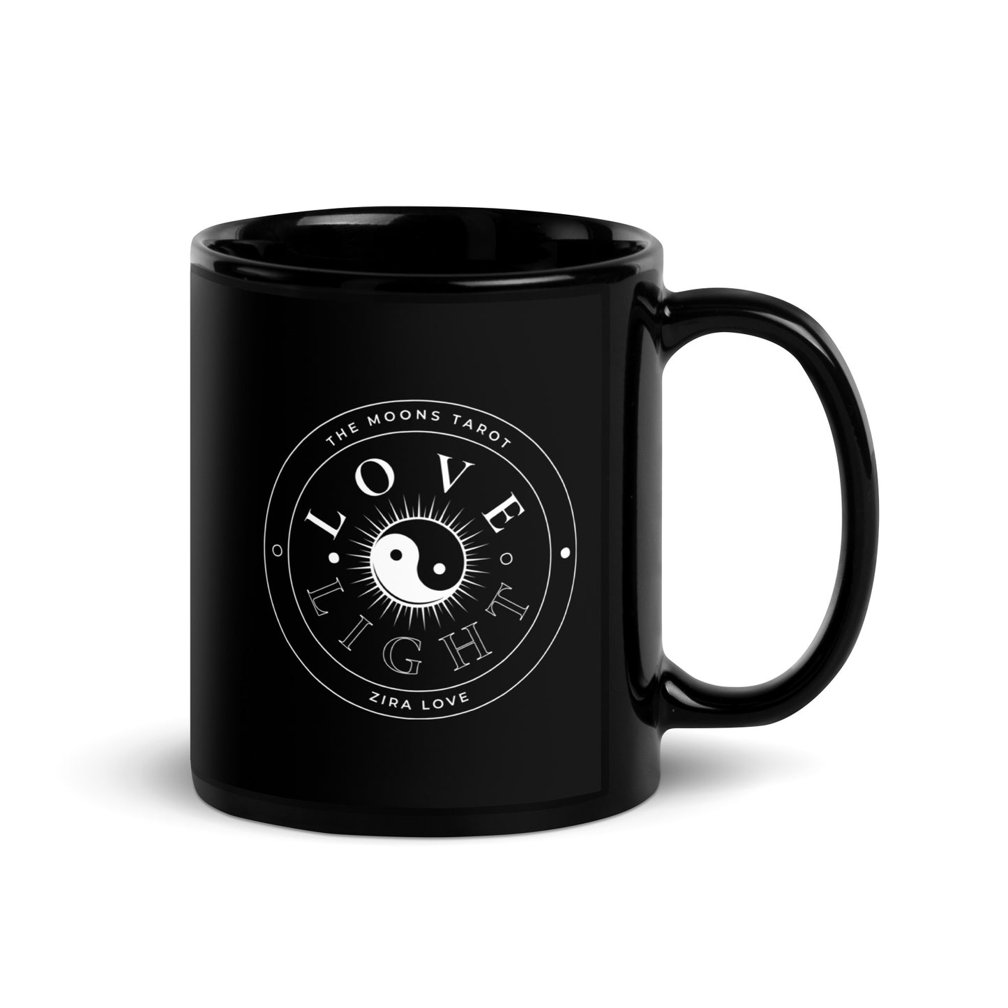Love & Light Black Glossy Mug