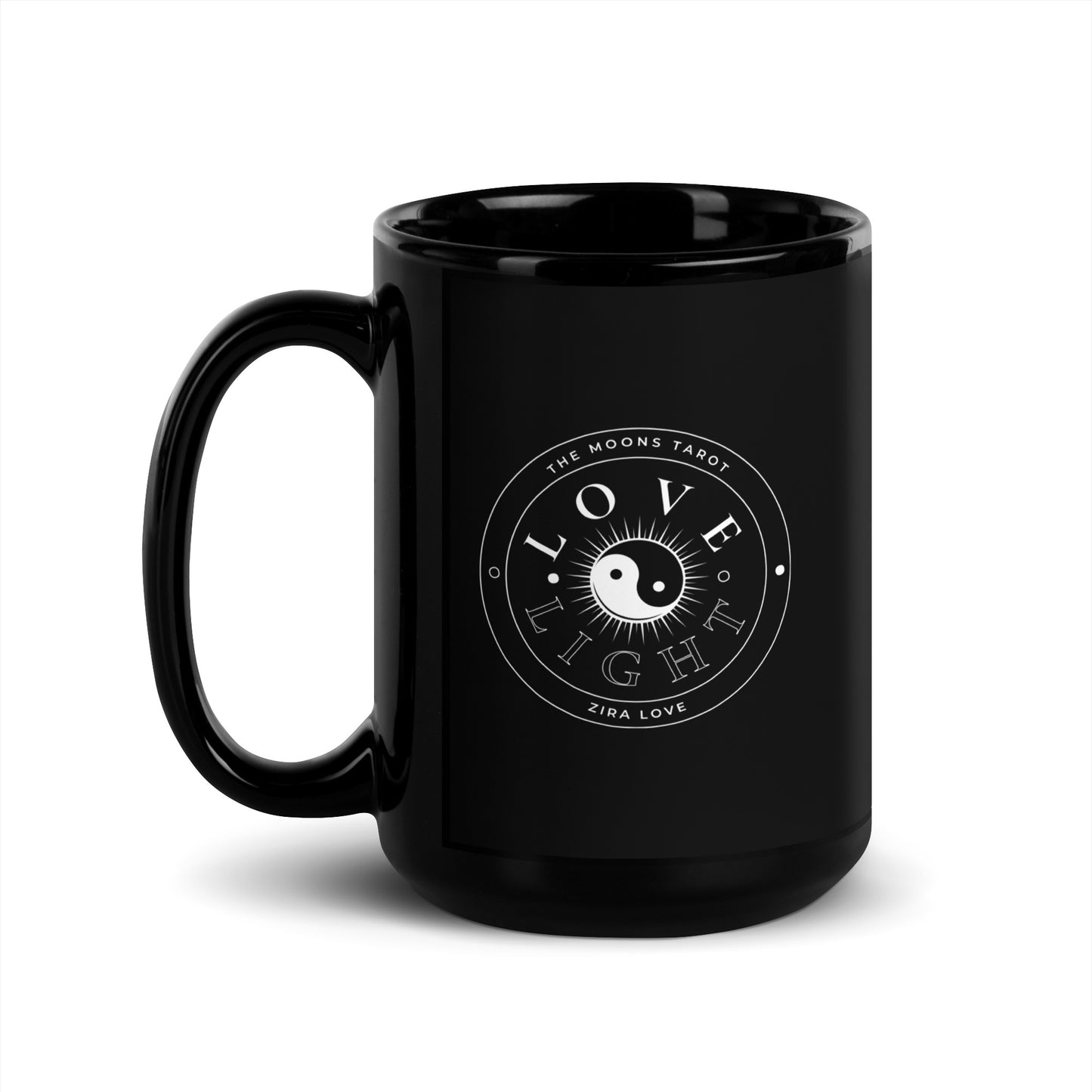 Love & Light Black Glossy Mug