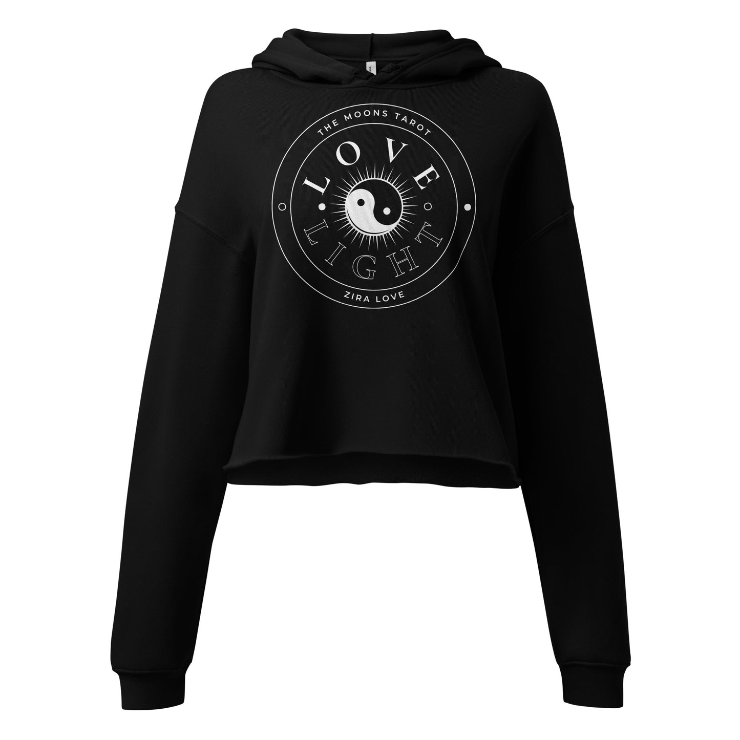 Love and Light Raw Hem Crop Hoodie : White