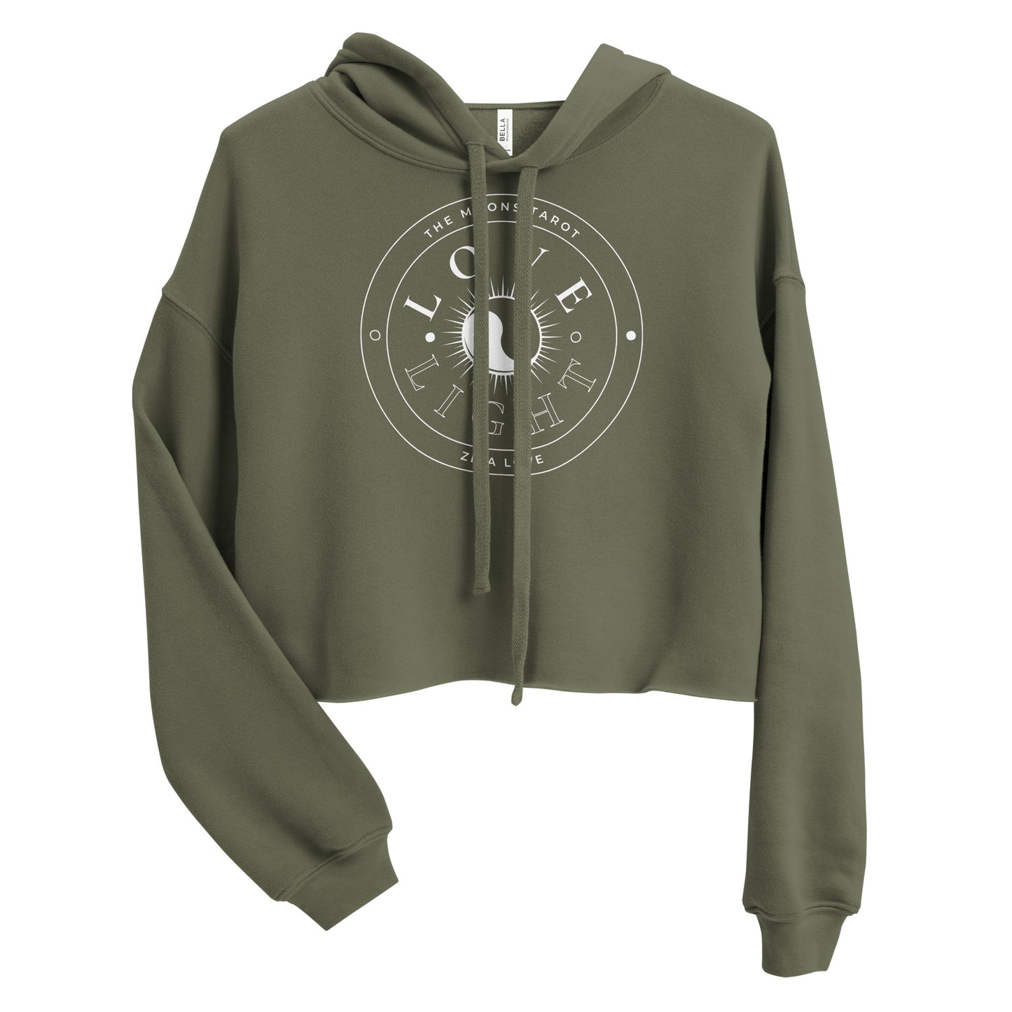 Love and Light Raw Hem Crop Hoodie : White