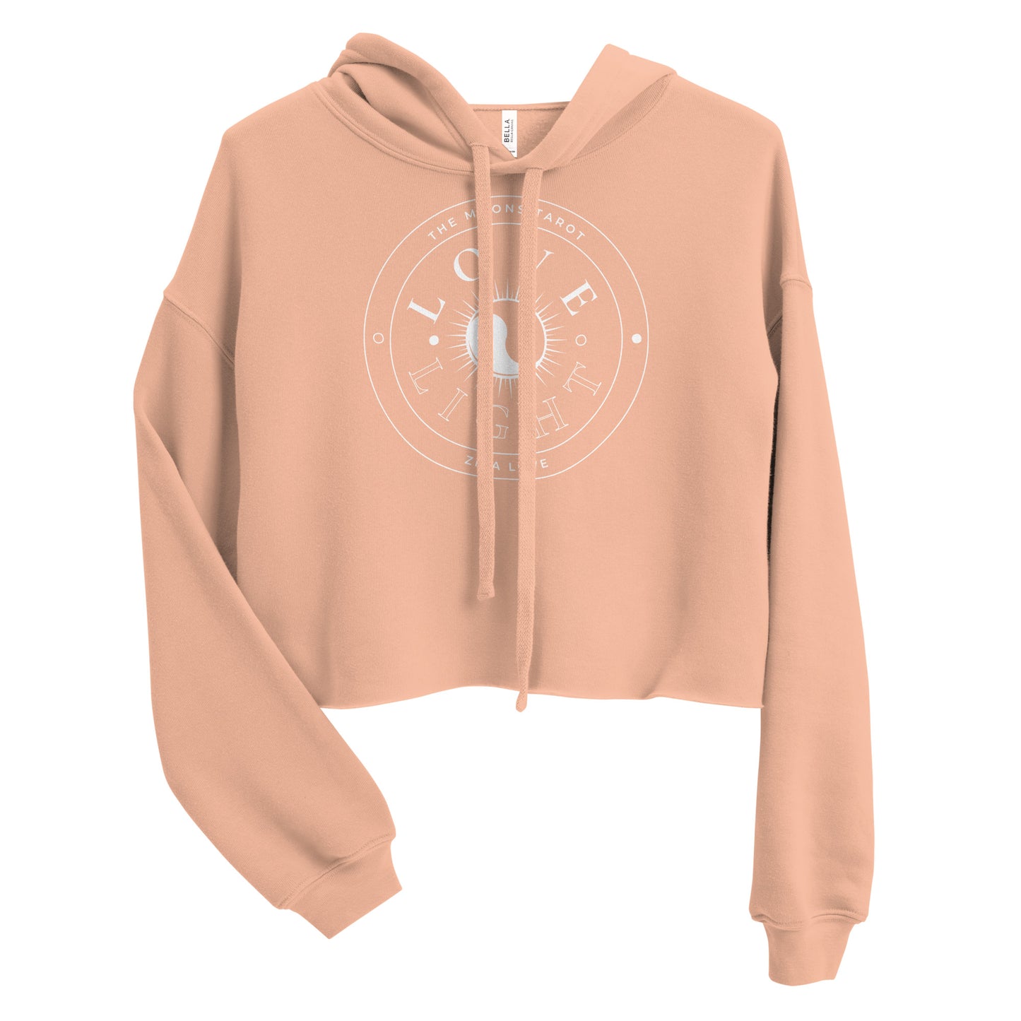 Love and Light Raw Hem Crop Hoodie : White