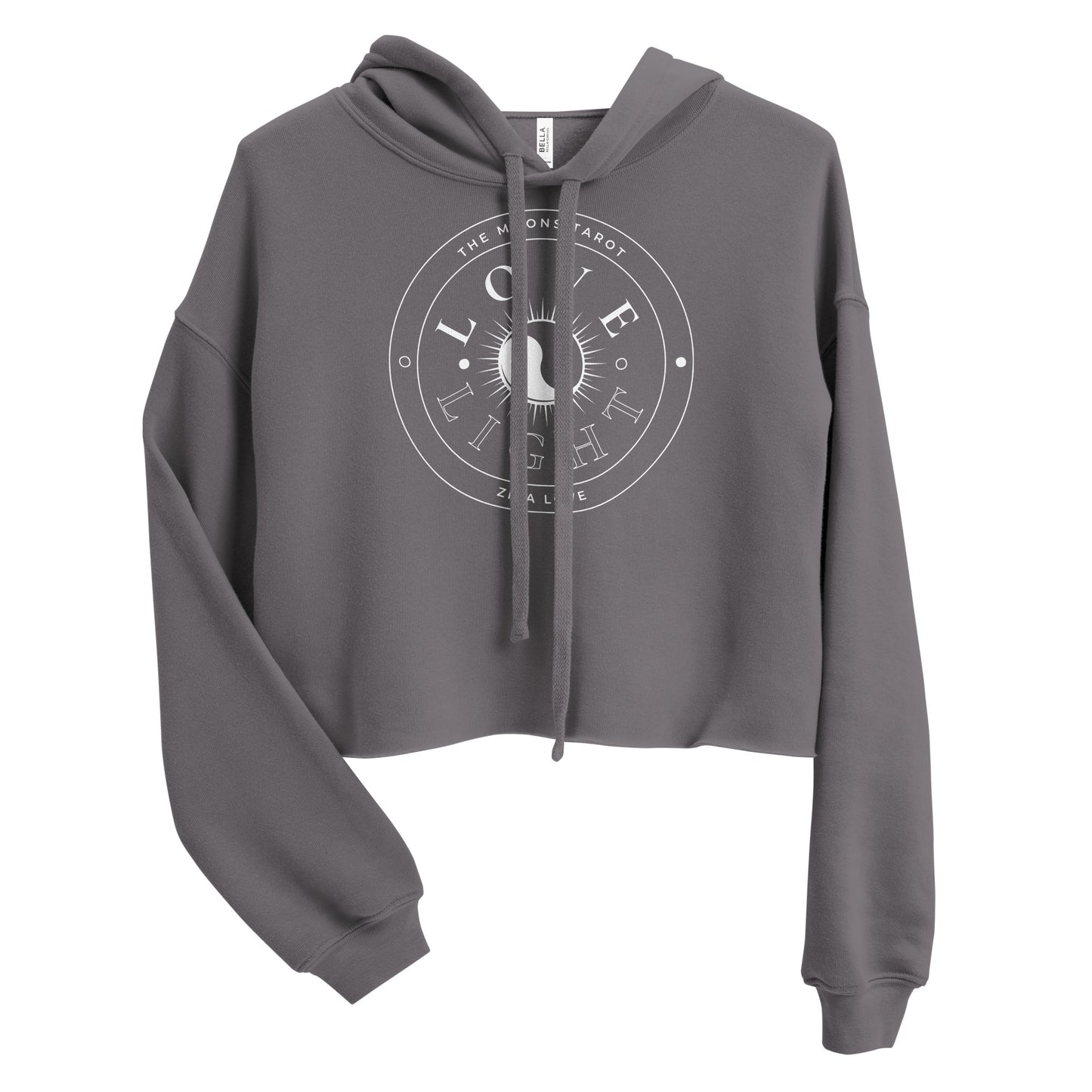 Love and Light Raw Hem Crop Hoodie : White